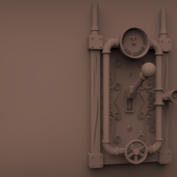 SteamPunked Lightswitch Cover with lever - Thumbnail 1