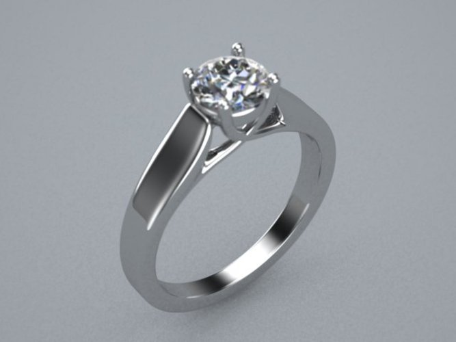 Single Diamond Ring(cross prong)