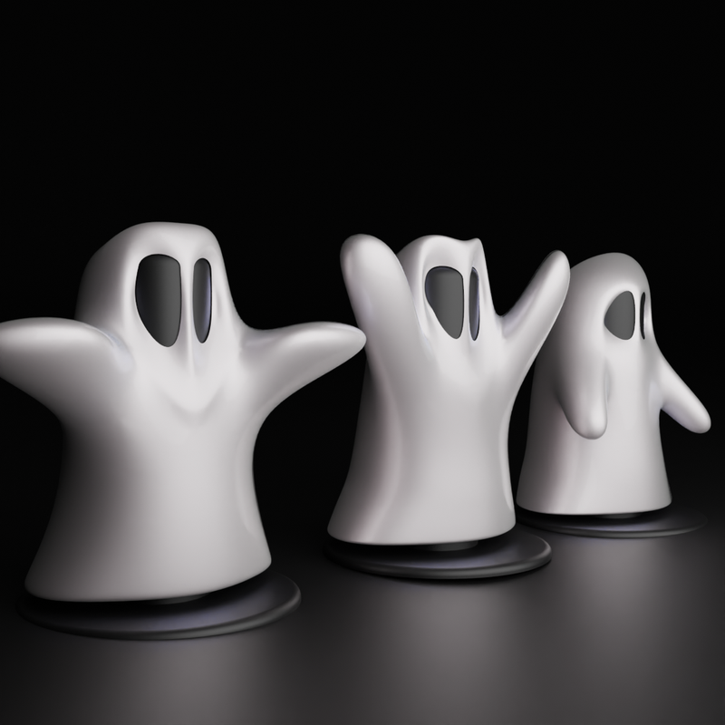 Cute Ghost Trio – 3D Printable Halloween Decoration | STL Spooky Figurines #HALLOWEENSTL