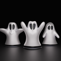 Cute Ghost Trio – 3D Printable Halloween Decoration | STL Spooky Figurines #HALLOWEENSTL - Thumbnail 2