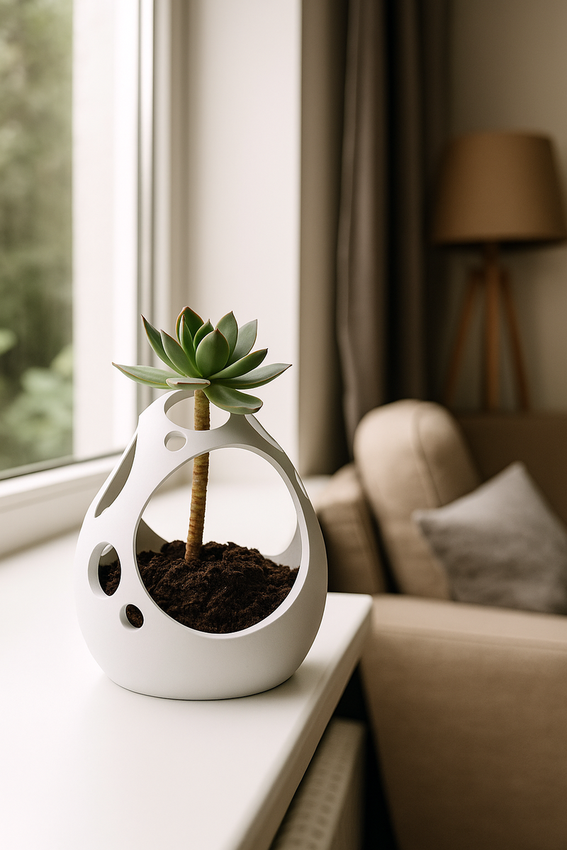 MODERN HANGING POT WITH ORGANIC OPENINGS