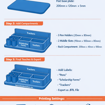 3D Printable Study Organizer for Scholarship Documents