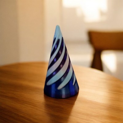 3D printed galaxy cone fidget cotton candy color on top