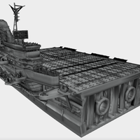 IJN Shinano Aircraft Carrier 1/700 & 1/2000 Scale – Static 3D Model for SLA Resin Printing Ready Printable - Thumbnail 3