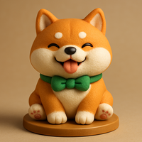 Cute Shiba Inu Dog 3D Model – Cartoon Style Collectible Figurine - Thumbnail 1