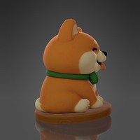 Cute Shiba Inu Dog 3D Model – Cartoon Style Collectible Figurine - Thumbnail 5