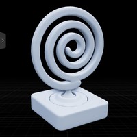 Abstract Neon Spiral Sculpture on Minimal Base – Modern 3D Art Object - Thumbnail 3