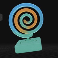 Abstract Neon Spiral Sculpture on Minimal Base – Modern 3D Art Object - Thumbnail 4