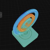 Abstract Neon Spiral Sculpture on Minimal Base – Modern 3D Art Object - Thumbnail 7