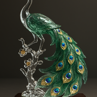 Emerald Majesty – Royal Peacock Sculpture - Thumbnail 1