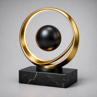 Luxury Golden Orbit Sculpture