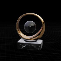 Luxury Golden Orbit Sculpture - Thumbnail 2
