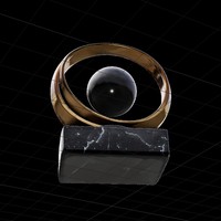 Luxury Golden Orbit Sculpture - Thumbnail 6