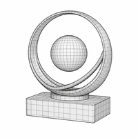 Luxury Golden Orbit Sculpture - Thumbnail 8