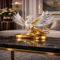 Golden Crystal Phoenix Sculpture - Thumbnail 2
