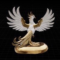 Golden Crystal Phoenix Sculpture - Thumbnail 6