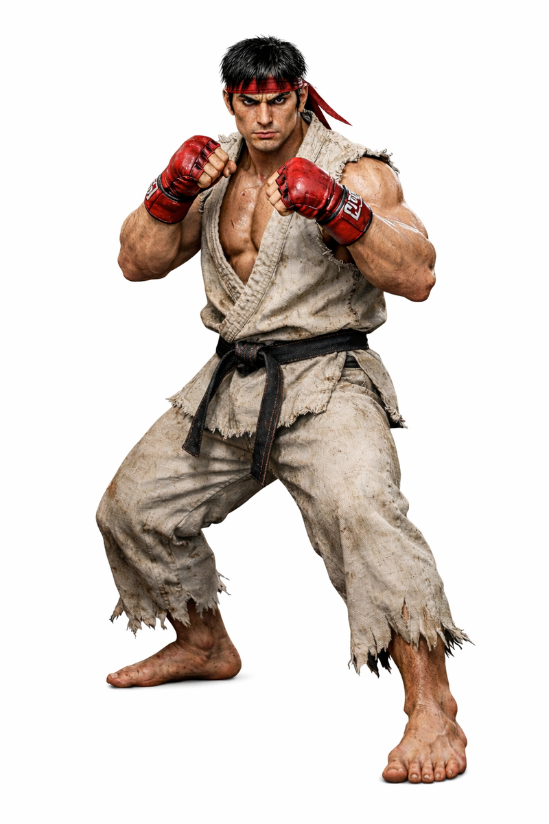 Realistic Martial Arts Fighter Character – Fighting Pose