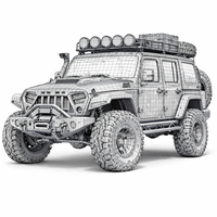 Heavy Duty Off-Road 4x4 SUV Jeep Expedition Vehicle 3D Model - Thumbnail 2