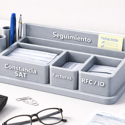Constancia & RFC Document Organizer  3D Printable Desk Storage