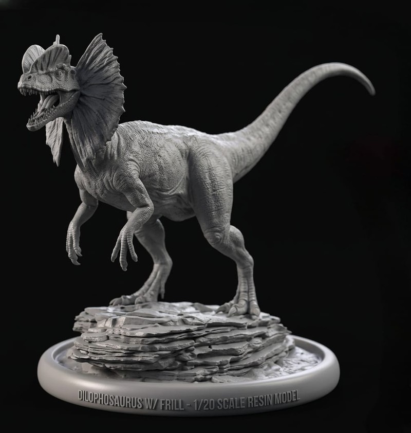 Dilophosaurus Statue （Dinosaur Sculpted Realistic Model）