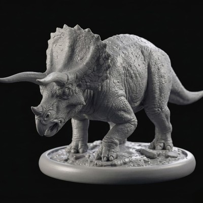 Triceratops Statue （Dinosaur Sculpted Realistic Model）