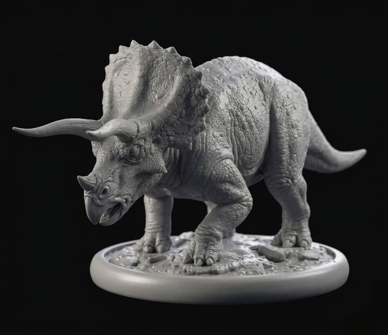 Triceratops Statue （Dinosaur Sculpted Realistic Model）