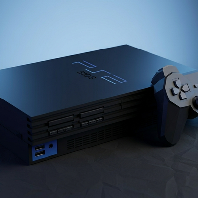 Low Poly PS2 Style Console 3D Model