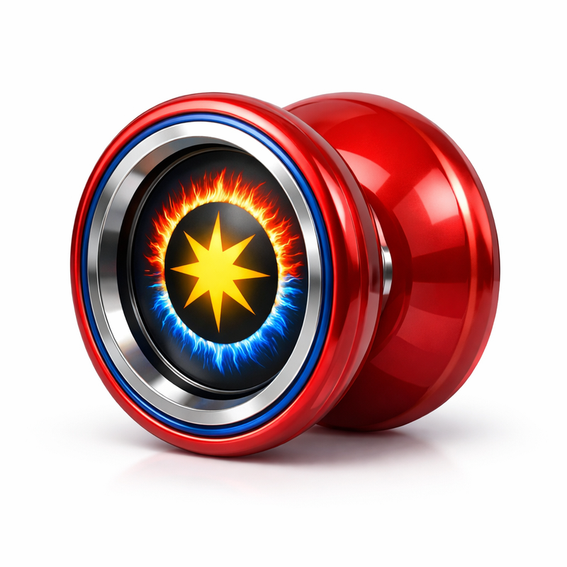 Futuristic Fire Core Yo-Yo – Metallic Red Energy Toy