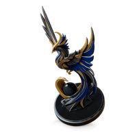 Golden Blue Phoenix Abstract Metal Sculpture - Thumbnail 8