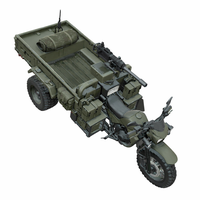 Military Tactical Trike Bike 3D Model - Thumbnail 7