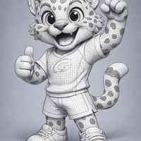 Cartoon Leopard Mascot - Thumbnail 2