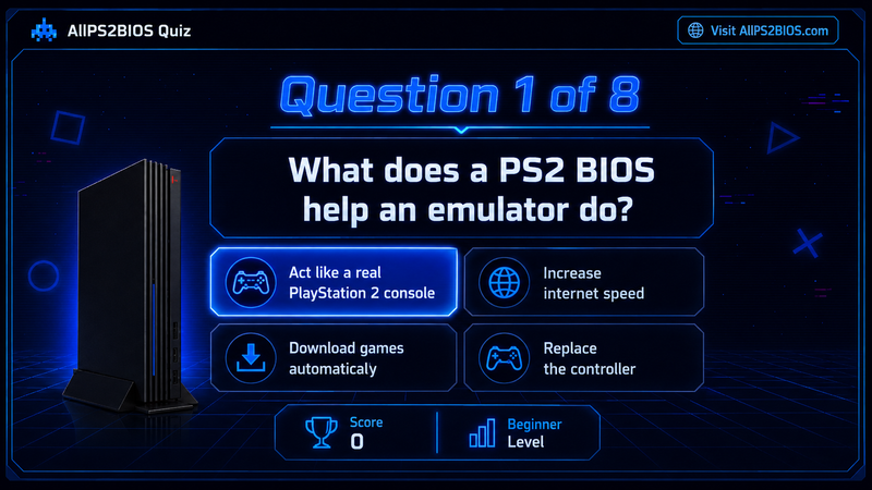 PS2 Setup Quiz Game Plaque