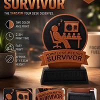 Office desk decoration, pointless meeting survivor - Thumbnail 2