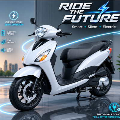 Modern White Electric Scooter
