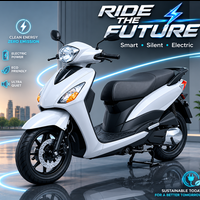 Modern White Electric Scooter - Thumbnail 1