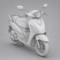 Modern White Electric Scooter - Thumbnail 14