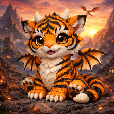 Cute Baby Tiger Dragon