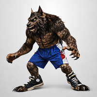 Realistic Muscular Werewolf Monster - Thumbnail 8