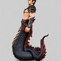 Fantasy Half-Man Half-Dragon Warrior - Thumbnail 5