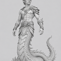 Fantasy Half-Man Half-Dragon Warrior - Thumbnail 9