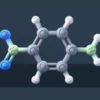 4-Nitroaniline Molecule 3D Model with Engraved Atoms (CAS 100-01-6) - Thumbnail 1