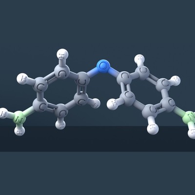 4,4'-Diaminodiphenyl Ether Molecule 3D Model with Engraved Atoms (CAS 101-80-4)