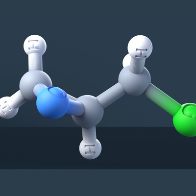 Epichlorohydrin Molecule 3D Model with Engraved Atoms (CAS 106-89-8)