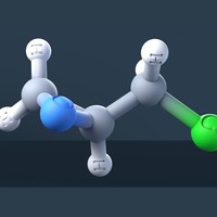Epichlorohydrin Molecule 3D Model with Engraved Atoms (CAS 106-89-8) - Thumbnail 1