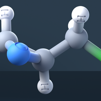 Epichlorohydrin Molecule 3D Model with Engraved Atoms (CAS 106-89-8) - Thumbnail 2