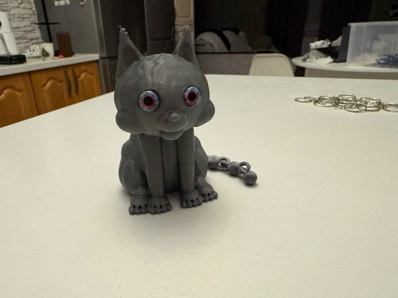 Sitting Cat with Movable Tail A01 - SKOF 3D