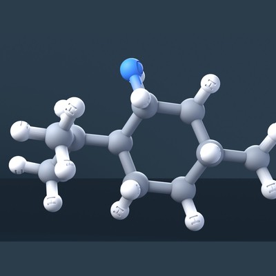 L-menthol Molecule 3D Model with Engraved Atoms (CAS 2216-51-5)