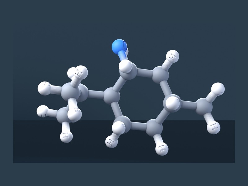 L-menthol Molecule 3D Model with Engraved Atoms (CAS 2216-51-5)