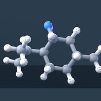 L-menthol Molecule 3D Model with Engraved Atoms (CAS 2216-51-5) - Thumbnail 1
