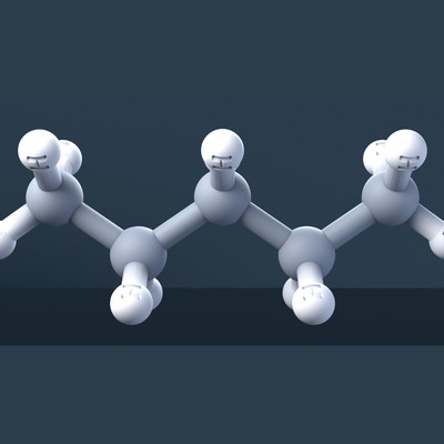 Pentane Molecule 3D Model with Engraved Atoms (CAS 109-66-0)